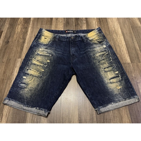 South Pole Other - Vintage Southpole Baggy‎ Jean Shorts Jorts Mens 40 Blue Y2K Grunge Bermuda Skate